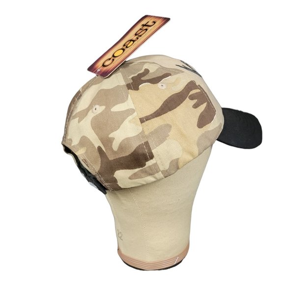 Hunters Club Back Brown Camo Stich Strapback Cap Trucker Hunter Hat Coast NEW - Picture 9 of 11